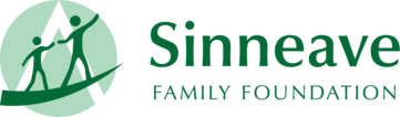 On a white background, to the left is The Sinneave Family Foundation's logo which is in green and white. To the right, the text reads, "Sinneave Family Foundation" also in green.